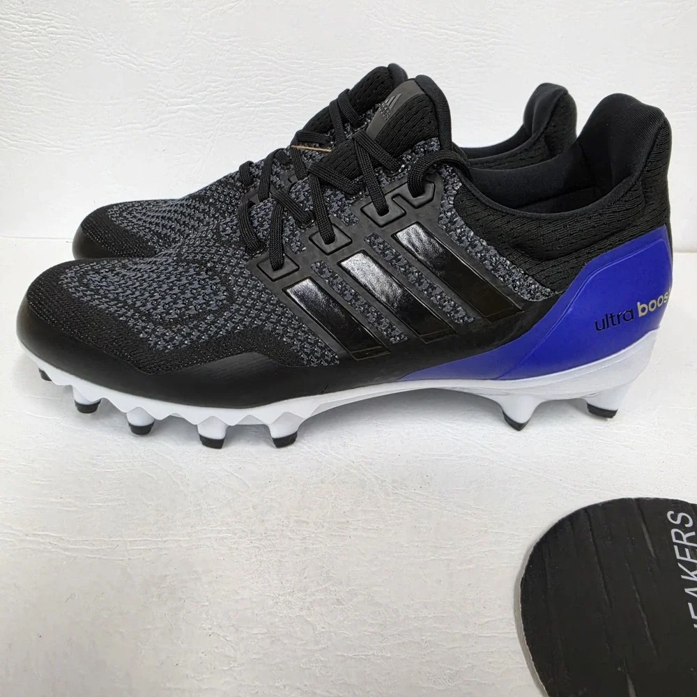 Adidas Ultraboost Football Cleats Black Blue Woven JP7410 Men's Size 11.5